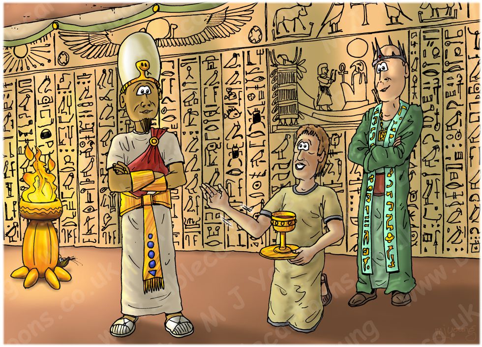 Genesis 41 - Pharaoh's dreams - Scene 04 - Cup-bearer remembers Joseph 980x706px col.jpg