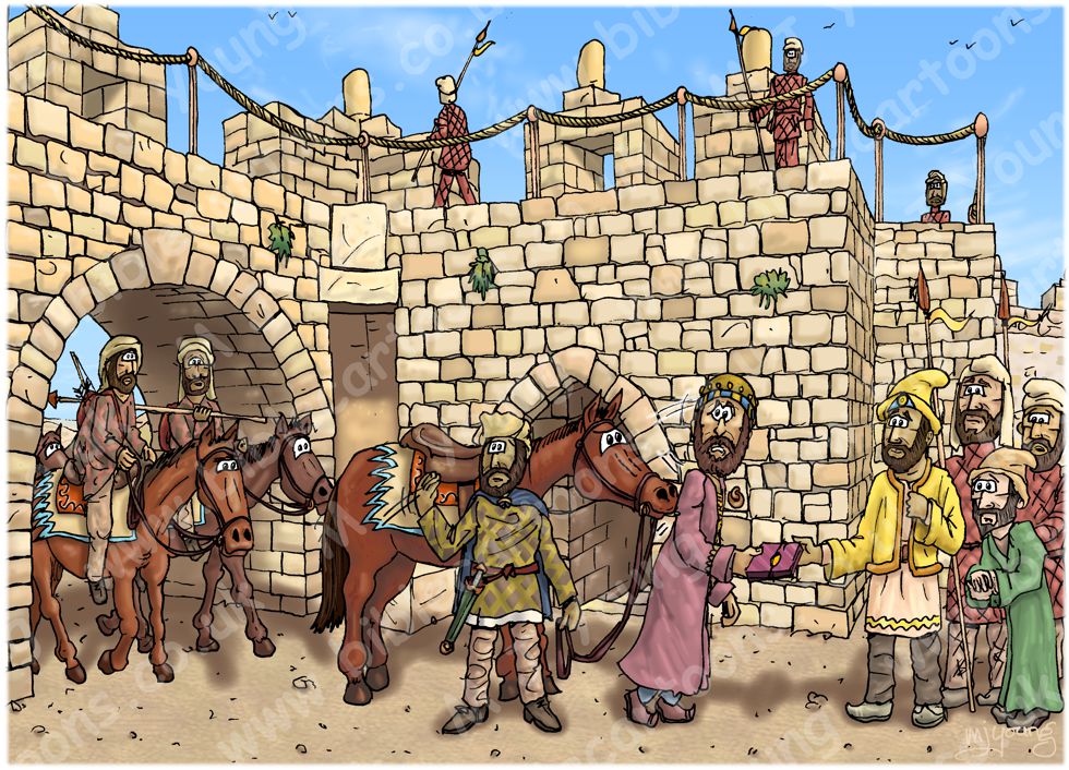 Nehemiah 02 - Nehemiah goes to Jerusalem - Scene 01 - Cavalry escort 980x706px col.jpg