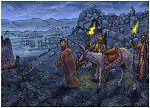 Nehemiah 02 - Nehemiah inspects Jerusalem's walls - Scene 01 - Through the Valley Gate 980x706px col.jpg