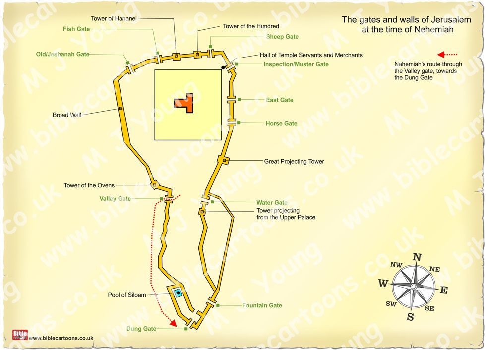 The Walls of Jerusalem Map - Nehemiah 02 - Valley Gate Route.jpg