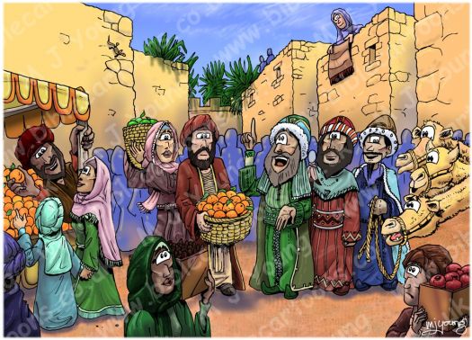 Bible Cartoons: Matthew 02 - The Nativity - Scene 05 - wise men in ...