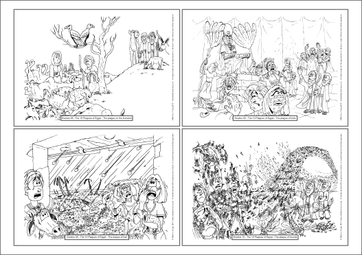 Exodus - 10 Plagues A4 colouring book sheet 02